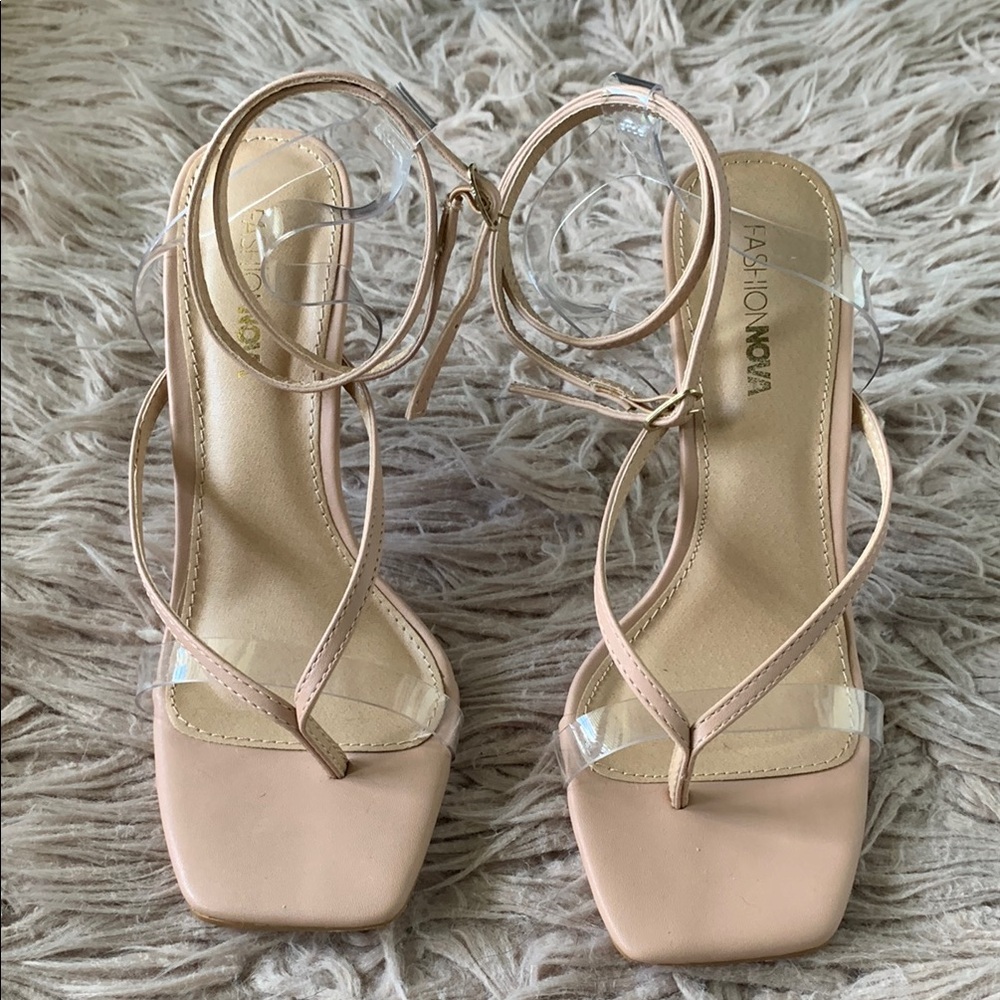 Fashion Nova Women’s Make My Own Path Thong Heels - Nude/Tan